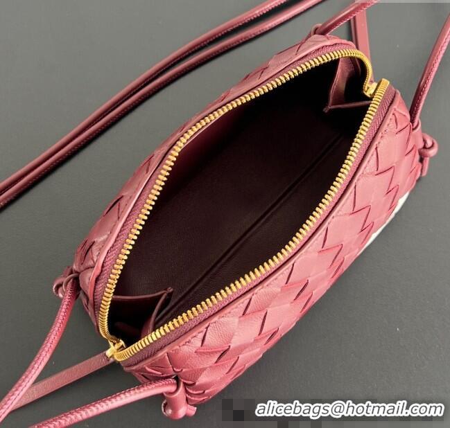 Well Crafted Bottega Veneta Heart Intrecciato Leather Concert Pouch Mini bag 794258 Sapele Red 2025