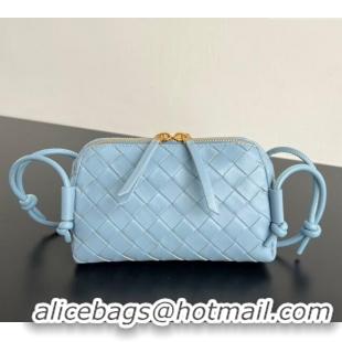 Promotional Bottega Veneta Intrecciato Leather Concert Pouch Mini bag 794258 Ice Blue 2025