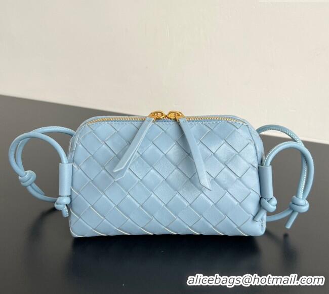 Promotional Bottega Veneta Intrecciato Leather Concert Pouch Mini bag 794258 Ice Blue 2025
