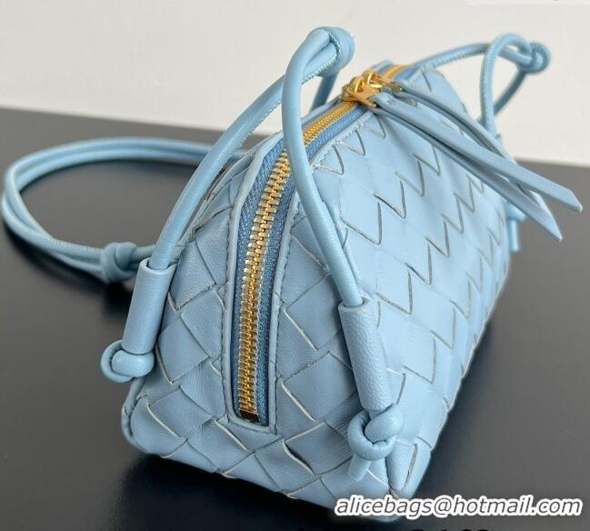 Promotional Bottega Veneta Intrecciato Leather Concert Pouch Mini bag 794258 Ice Blue 2025