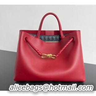 Buy Discount Bottega Veneta Medium Andiamo Top Handle Bag in Calfskin Leather 810214 Red 2025