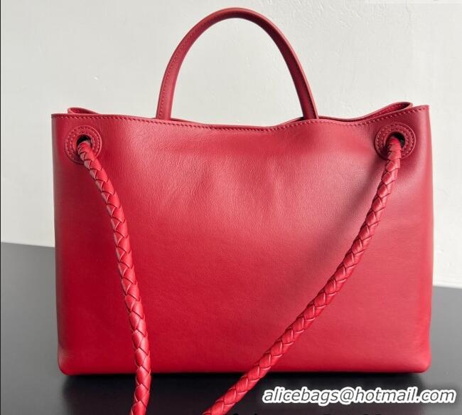 Buy Discount Bottega Veneta Medium Andiamo Top Handle Bag in Calfskin Leather 810214 Red 2025
