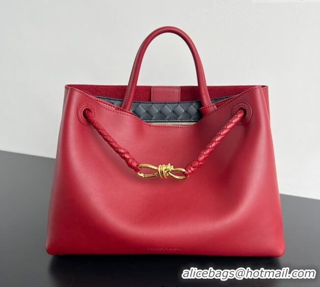 Buy Discount Bottega Veneta Medium Andiamo Top Handle Bag in Calfskin Leather 810214 Red 2025