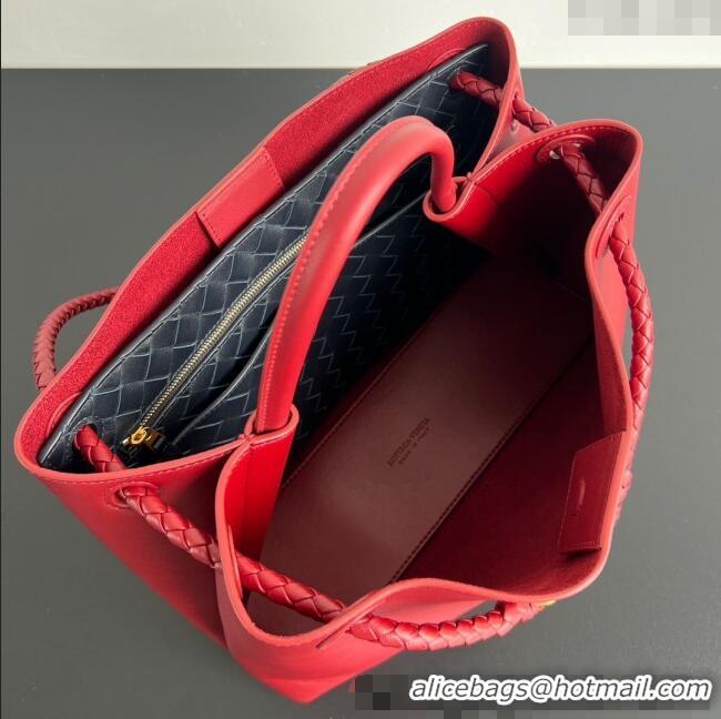 Buy Discount Bottega Veneta Medium Andiamo Top Handle Bag in Calfskin Leather 810214 Red 2025