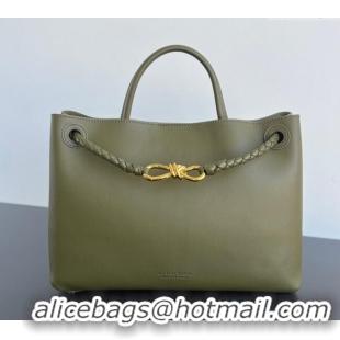 Best Grade Bottega Veneta Medium Andiamo Top Handle Bag in Calfskin Leather 810214 Green 2025