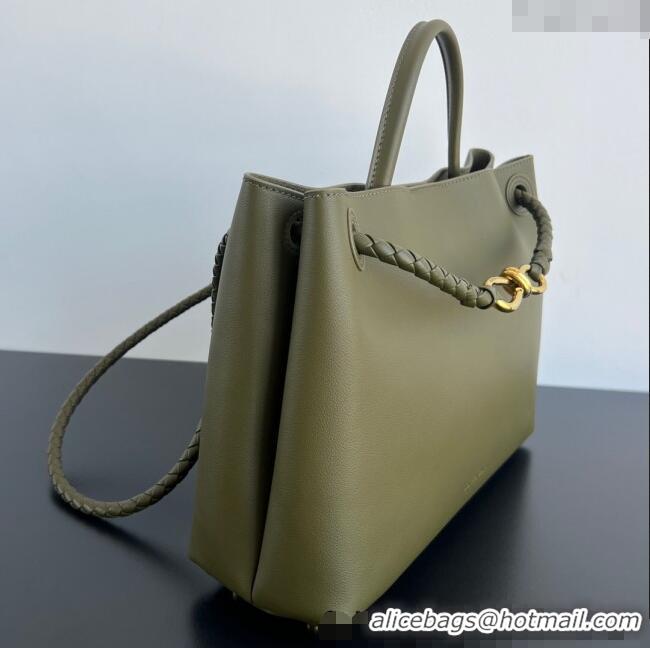 Best Grade Bottega Veneta Medium Andiamo Top Handle Bag in Calfskin Leather 810214 Green 2025