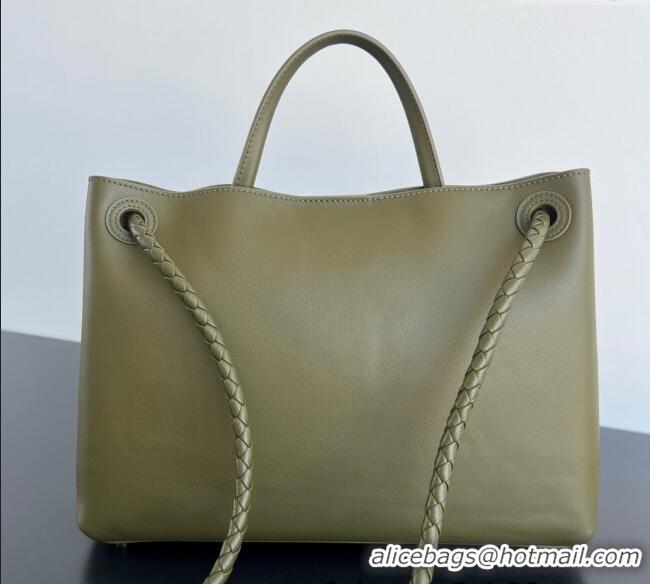 Best Grade Bottega Veneta Medium Andiamo Top Handle Bag in Calfskin Leather 810214 Green 2025