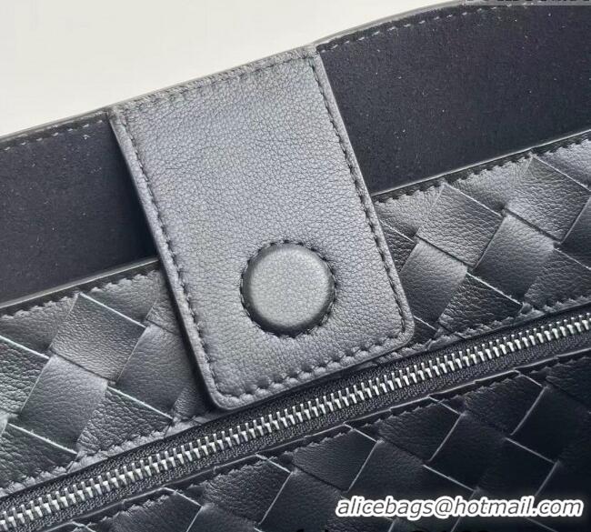Good Product Bottega Veneta Large Andiamo Top Handle Bag in Calfskin Leather 806010 Black/Silver 2025