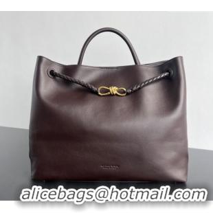 Buy Classic Bottega Veneta Large Andiamo Top Handle Bag in Calfskin Leather 806010 Fondant Brown/Gold 2024