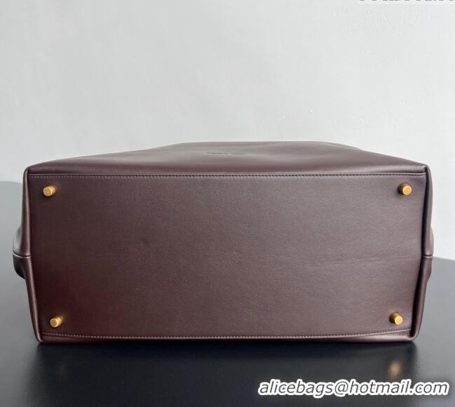 Buy Classic Bottega Veneta Large Andiamo Top Handle Bag in Calfskin Leather 806010 Fondant Brown/Gold 2024