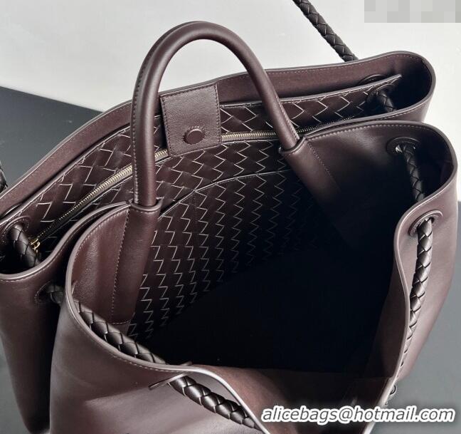 Buy Classic Bottega Veneta Large Andiamo Top Handle Bag in Calfskin Leather 806010 Fondant Brown/Gold 2024