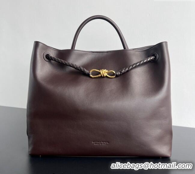 Buy Classic Bottega Veneta Large Andiamo Top Handle Bag in Calfskin Leather 806010 Fondant Brown/Gold 2024