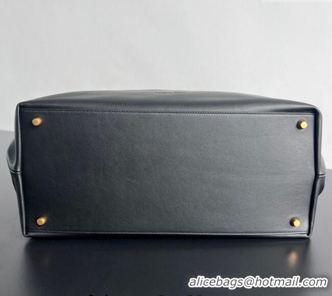 Top Design Bottega Veneta Large Andiamo Top Handle Bag in Calfskin Leather 806010 Black/Gold 2024