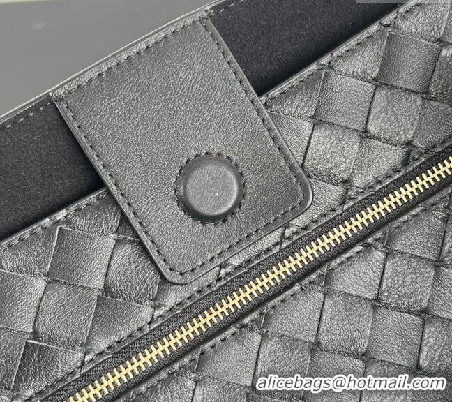 Top Design Bottega Veneta Large Andiamo Top Handle Bag in Calfskin Leather 806010 Black/Gold 2024