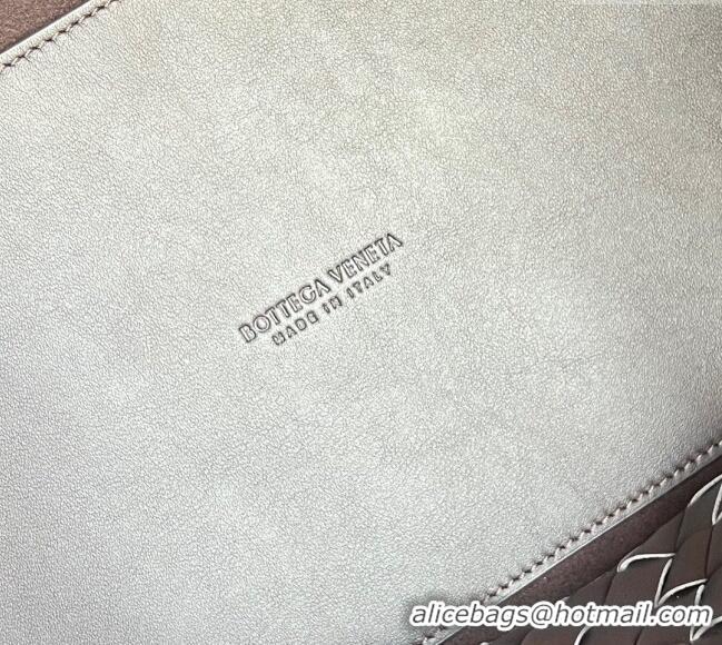 Stylish Grade Bottega Veneta Large Andiamo Top Handle Bag in Calfskin Leather 806010 Fondant Brown/Silver 2025