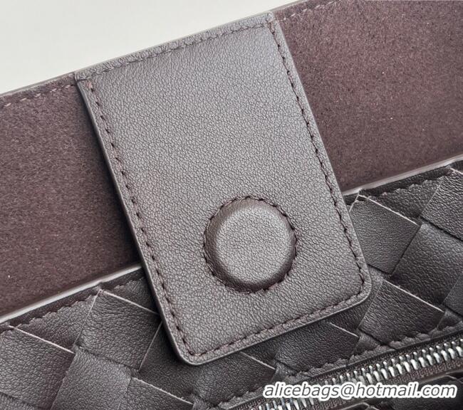 Stylish Grade Bottega Veneta Large Andiamo Top Handle Bag in Calfskin Leather 806010 Fondant Brown/Silver 2025