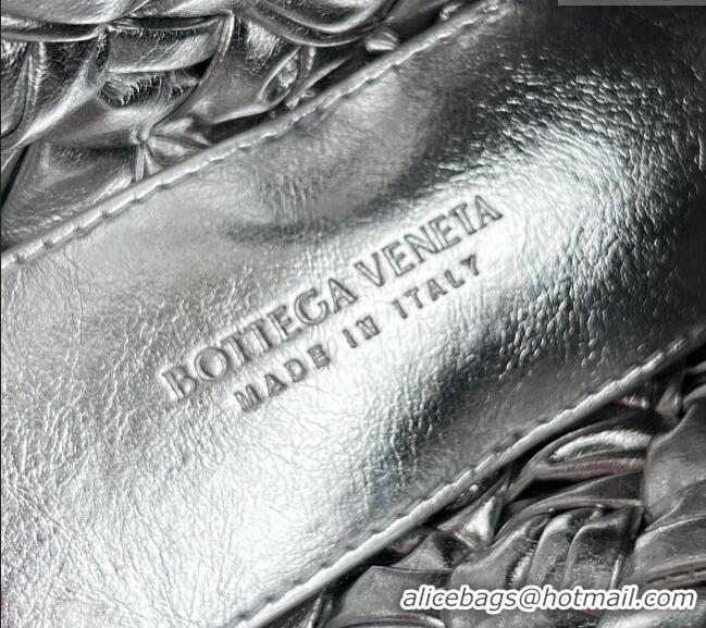 Grade Design Bottega Veneta Kalimero Cha-Cha Clutch Bag in Intrecciato Leather 785780 Silver 2025