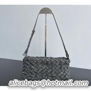 Buy Discount Bottega Veneta Kalimero Cha-Cha Clutch Bag in Intrecciato Leather 785780 Lapilli Grey 2025