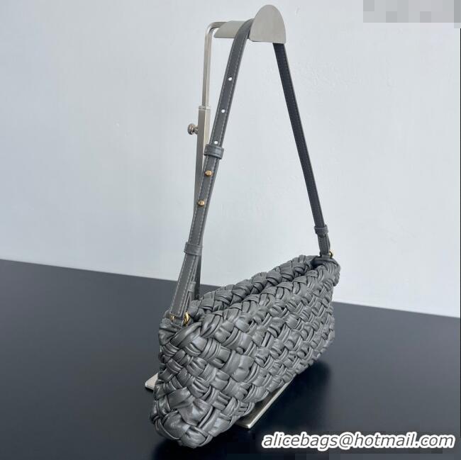 Buy Discount Bottega Veneta Kalimero Cha-Cha Clutch Bag in Intrecciato Leather 785780 Lapilli Grey 2025