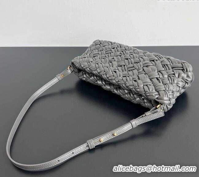 Buy Discount Bottega Veneta Kalimero Cha-Cha Clutch Bag in Intrecciato Leather 785780 Lapilli Grey 2025