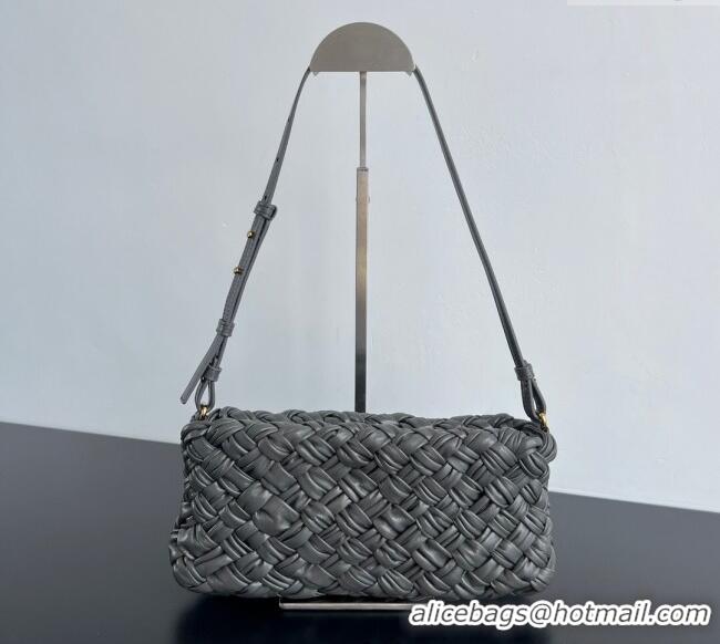 Buy Discount Bottega Veneta Kalimero Cha-Cha Clutch Bag in Intrecciato Leather 785780 Lapilli Grey 2025