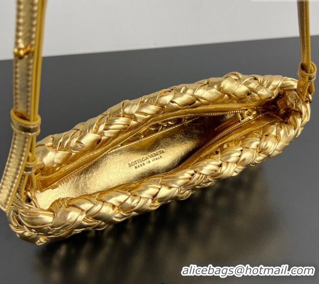 Shop Grade Design Bottega Veneta Kalimero Cha-Cha Clutch Bag in Intrecciato Leather 785780 Gold 2025