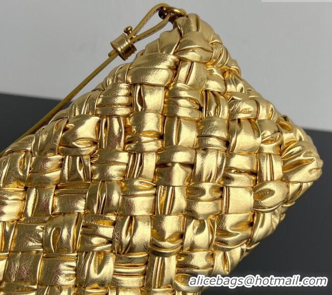 Shop Grade Design Bottega Veneta Kalimero Cha-Cha Clutch Bag in Intrecciato Leather 785780 Gold 2025