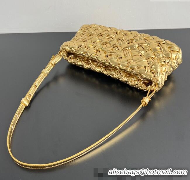 Shop Grade Design Bottega Veneta Kalimero Cha-Cha Clutch Bag in Intrecciato Leather 785780 Gold 2025
