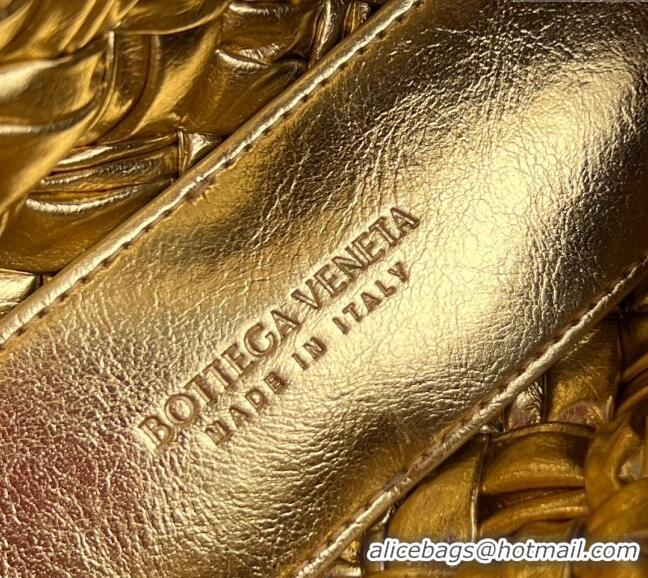 Shop Grade Design Bottega Veneta Kalimero Cha-Cha Clutch Bag in Intrecciato Leather 785780 Gold 2025