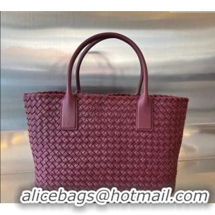 Spot Cheap Bottega Veneta Medium Cabat Tote Bag in Intrecciato Leather 608810 Burgundy 2025