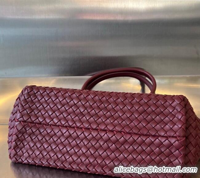 Spot Cheap Bottega Veneta Medium Cabat Tote Bag in Intrecciato Leather 608810 Burgundy 2025