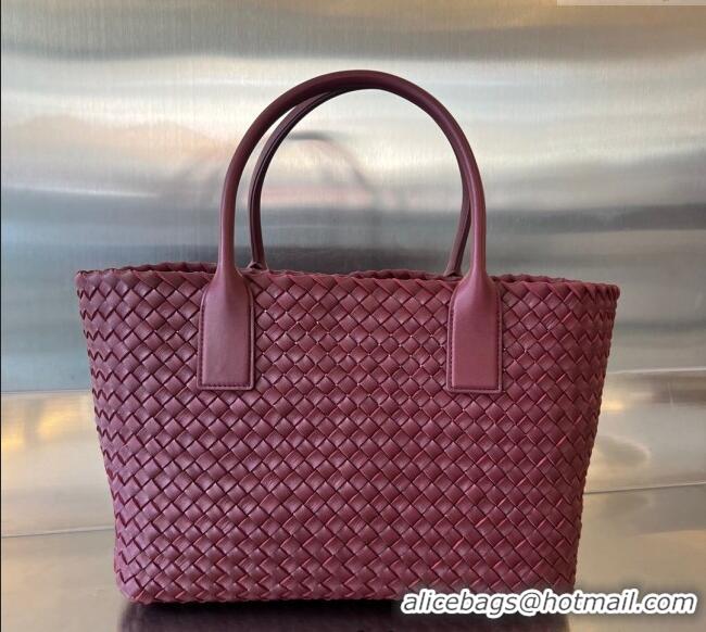Spot Cheap Bottega Veneta Medium Cabat Tote Bag in Intrecciato Leather 608810 Burgundy 2025