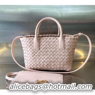 New Release Creation Bottega Veneta Mini Cabat Tote Bag in Intreccio Leather 709464 Lutos Pink 2025