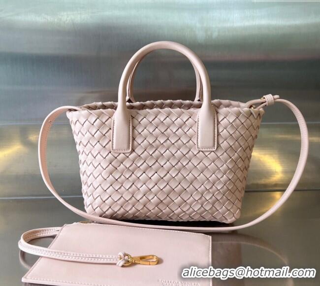 New Release Creation Bottega Veneta Mini Cabat Tote Bag in Intreccio Leather 709464 Lutos Pink 2025