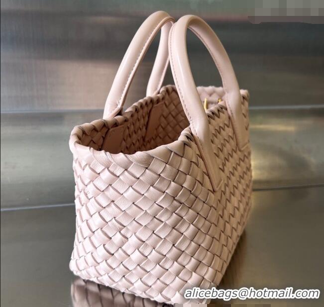 New Release Creation Bottega Veneta Mini Cabat Tote Bag in Intreccio Leather 709464 Lutos Pink 2025