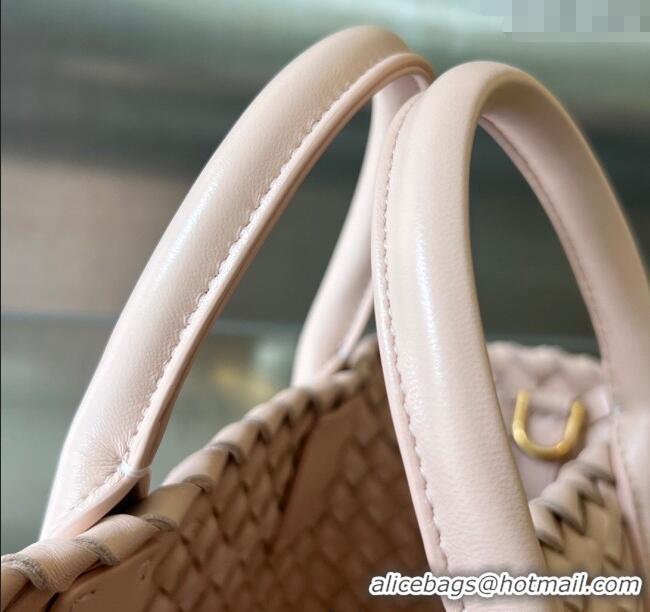 New Release Creation Bottega Veneta Mini Cabat Tote Bag in Intreccio Leather 709464 Lutos Pink 2025