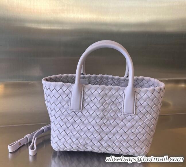 Well Crafted Bottega Veneta Mini Cabat Tote Bag in Intreccio Leather 709464 Oyster Purple 2025
