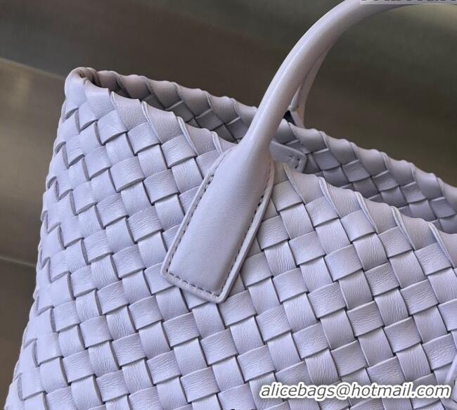 Well Crafted Bottega Veneta Mini Cabat Tote Bag in Intreccio Leather 709464 Oyster Purple 2025