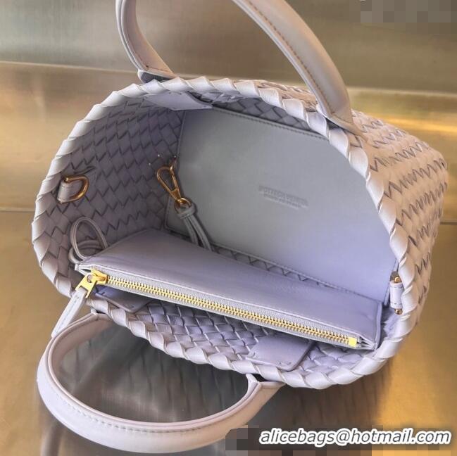 Well Crafted Bottega Veneta Mini Cabat Tote Bag in Intreccio Leather 709464 Oyster Purple 2025