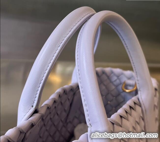 Well Crafted Bottega Veneta Mini Cabat Tote Bag in Intreccio Leather 709464 Oyster Purple 2025