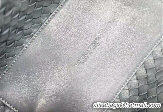Grade Quality Bottega Veneta Mini Cabat Tote Bag in Intreccio Leather 709464 Thounder Grey 2025