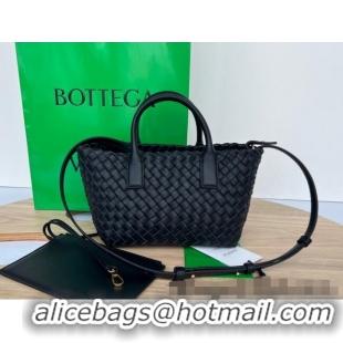 Most Popular Bottega Veneta Mini Cabat Tote Bag in Intreccio Leather 709464 Black 2025