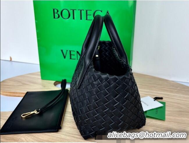 Most Popular Bottega Veneta Mini Cabat Tote Bag in Intreccio Leather 709464 Black 2025