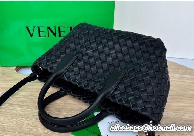 Most Popular Bottega Veneta Mini Cabat Tote Bag in Intreccio Leather 709464 Black 2025