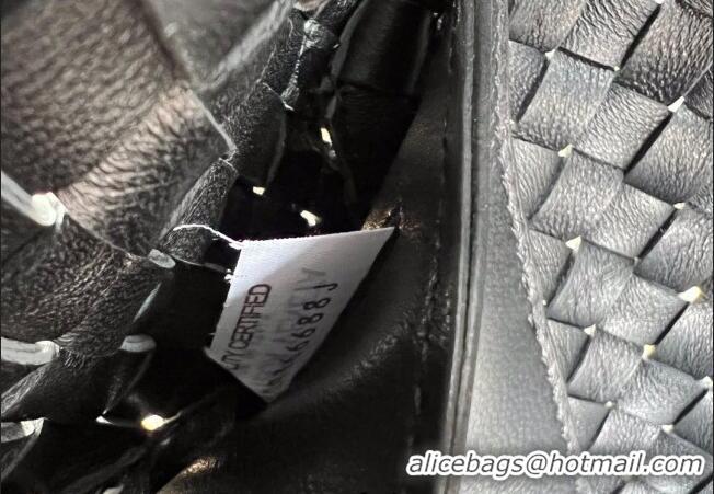 Most Popular Bottega Veneta Mini Cabat Tote Bag in Intreccio Leather 709464 Black 2025