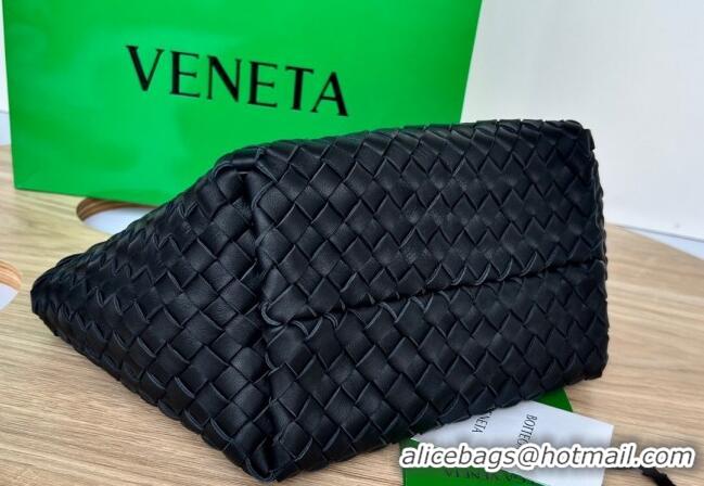 Most Popular Bottega Veneta Mini Cabat Tote Bag in Intreccio Leather 709464 Black 2025
