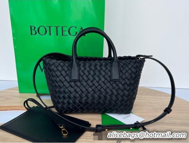 Most Popular Bottega Veneta Mini Cabat Tote Bag in Intreccio Leather 709464 Black 2025