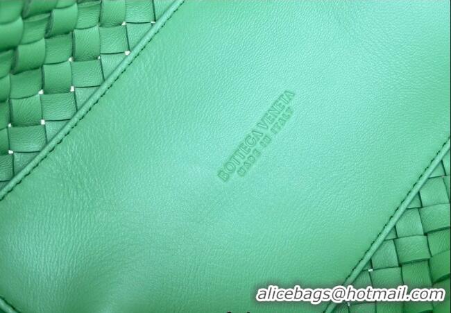 Super Quality Bottega Veneta Mini Cabat Tote Bag in Intreccio Leather 709464 Lemon Green 2025