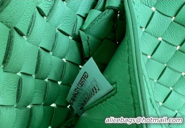 Super Quality Bottega Veneta Mini Cabat Tote Bag in Intreccio Leather 709464 Lemon Green 2025