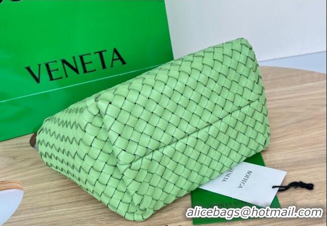 Super Quality Bottega Veneta Mini Cabat Tote Bag in Intreccio Leather 709464 Lemon Green 2025